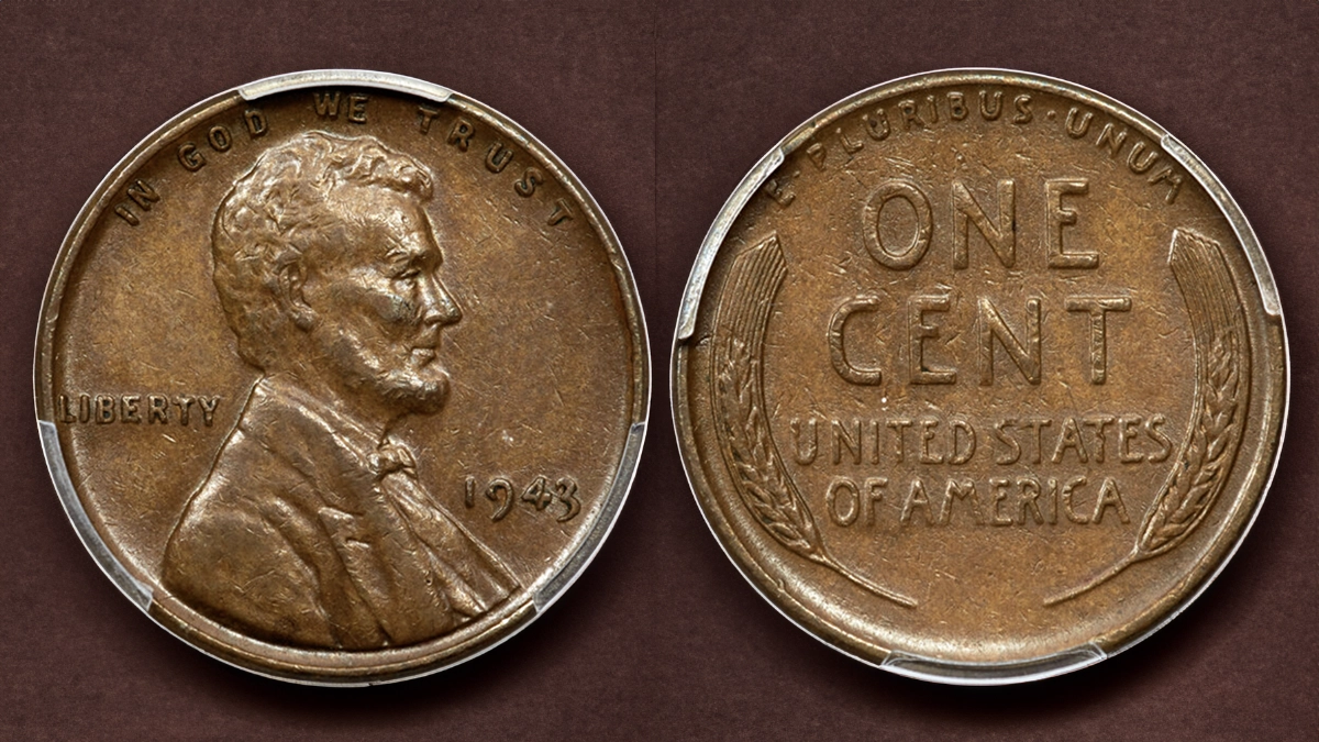 1943 Lincoln Copper Penny. Image: Heritage Auctions/CoinWeek.