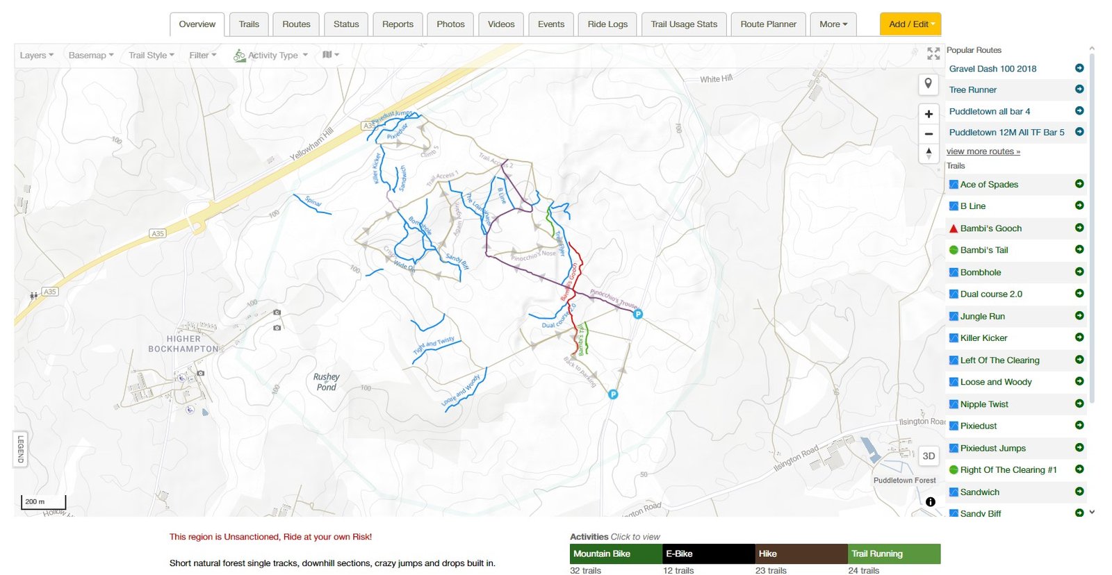 Puddletown MTB trails Trailforks